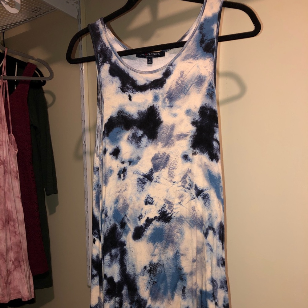 Multi-colored tie dye dress